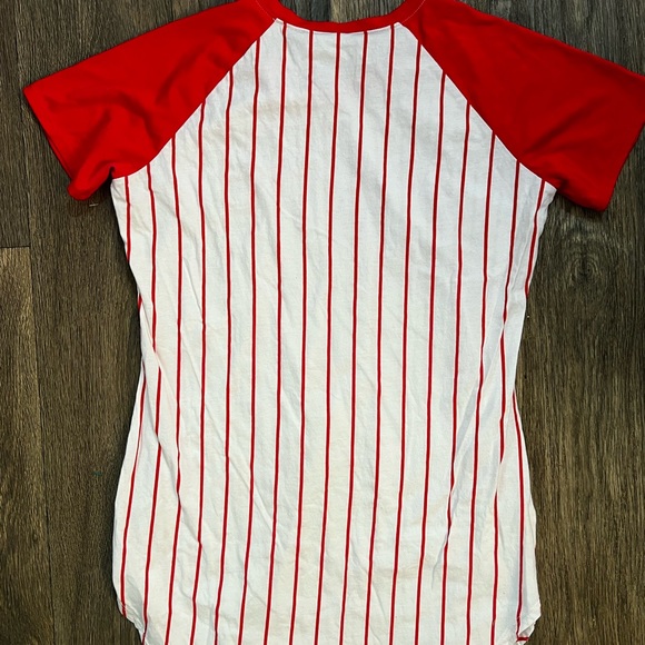 St. Louis Cardinals Concepts Sport Vigor Pinstripe Raglan V-Neck Nightshirt - Picture 4 of 4